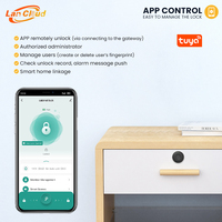 Serrure de tiroir intelligente Tuya App à empreinte digitale en ABS pour armoire de bureau, meuble de rangement, armoire de chevet et casier à code
