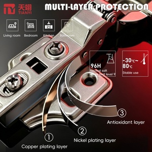 Bisagras TIANYI Premium de 2 Etapas con Cierre Suave, Bisagras Hidráulicas Ocultas para Puertas de Muebles de Cocina - Product Image 3