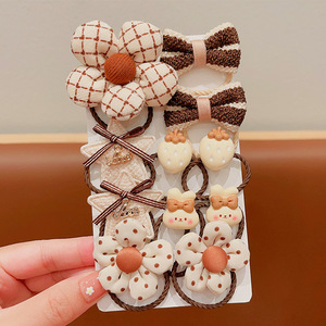 10 Piezas de Coleteros de Pelo con Diseño de Dibujos Animados, Color Té con Leche, Coleteros Simples para Cola de Caballo Alta, Colección de Coleteros Chic para Mujer - Product Image 6