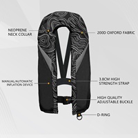 150N flottabilité gilet de sauvetage équipement de sauvetage en mer gilet de sauvetage ballon unique manuel gonflable gilet de sauvetage gilet pour adultes noir