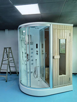 Nouveau Design baignoires douche à vapeur Sauna 4 personnes intérieur sauna infrarouge combinaison de salle de bain à vapeur humide
