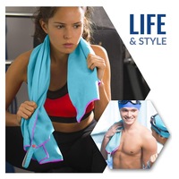 Serviette de sport, de plage et de yoga en microfibre polaire double face, très absorbante, couleur unie, best-seller