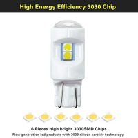 T10 3030 6SMD W5W Keilsockel für Auto-Zubehör LED-Leuchten Glühbirnen Keramikgehäuse Seitenlampe Parkleuchte Kennzeichenbeleuchtung Innenraumbeleuchtung