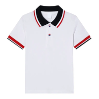 Camisas Polo de Algodón Piqué con Cuello Personalizado, Manga Corta, Uniformes para Niños de Primaria
