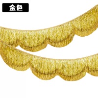 Rideau de fond métallique en forme d'arche, jupe de table à franges brillantes en feuille métallique, décoration de fête, couleur personnalisée, fabricant en gros