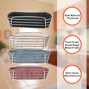 Superior Baguette Wire Bakery Rack cestino per il pane ovale <span class=keywords><strong>in</strong></span> <span class=keywords><strong>metallo</strong></span> Mini lungo cestino per il pane <span class=keywords><strong>in</strong></span> acciaio inossidabile con fodera <span class=keywords><strong>in</strong></span> tela lavabile - Product Image 1