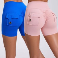 Shorts de sport personnalisés Uwell, leggings taille haute froncés aux fesses, collants taille haute avec poche, short de gym pour femme