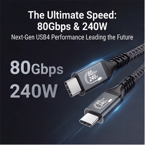 Cable USB4 de 80 Gbps y 240 W PD 3.1, Cable de Carga Rápida Tipo C a Tipo C, Compatible con Thunderbolt 4, Transferencia de Video 8K/60 Hz - Product Image 1