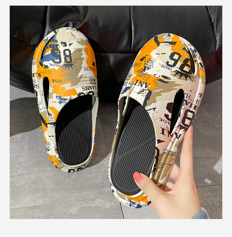 Unisex Anti-slip Soft Women EVA Outdoor Slipper Summer Beach Shoes Women and Men Printing Slides