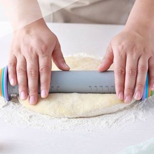 Wholesale Home Baking <b>Tools</b> 8 Inch 12 Inch Plastic Thickened Adjustable <b>Rolling</b> Pins With Silicone Removable Rings - Product Image 2