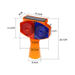 Luce Lampeggiante Solare con Sensore, Luce di Avvertimento LED Automatica Stroboscopica per <span class=keywords><strong>Traffico</strong></span>, Supporti di Installazione Multipli - Product Image 1