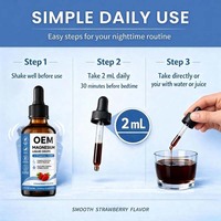 Complexe de magnésium en gouttes liquides avec L-théanine et GABA pour le sommeil, saveur fraise, 2 fl oz, complément minéral