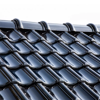 Tuile solaire à triple courbe pour BIPV 25W 32W, tuile solaire CIGS étanche rouge pour villas européennes, énergie renouvelable