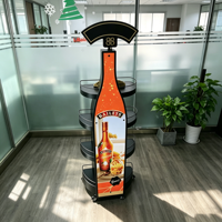 Exhibidor Metálico Personalizado con Ruedas y Portacarteles para Tiendas Minoristas, Cosméticos y Bebidas