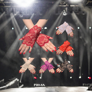 Gants de mode sans doigts floraux pour femmes mitaines de poignet de mariée en dentelle courte pour la crème solaire opéra soirée mariage thé quotidien été - Product Image 3