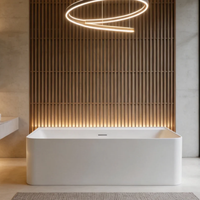 Ensemble d'accessoires de salle de bain en acrylique rectangulaire pour baignoire murale, idéal pour les maisons, les hôtels et les villas résidentielles et commerciales