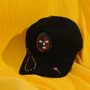 Casquettes de baseball Big <span class=keywords><strong>Boss</strong></span> OEM ODM, nouveau design, style urbain, luxe, avec broderie de strass et doublure en satin de soie, et broche masque en métal - Product Image 6