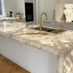 Comptoir en marbre poli moderne et luxueux avec éclairage intégré pour villa, hôtel, cuisine, îlot, salon, salle à manger, parc - Product Image 1