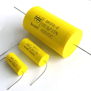 Bevenbi 100uf 100v Subwoofer Speaker Electronic Component CBB20 Axial Metallized Polypropylene Film Audio Capacitor