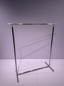 高品質ステンレス製衣類ラック、床置き型、商業用ブティック向け、シルバー、キャスター付き - Product Image 3