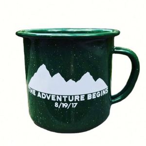 Mug à café en émail personnalisé avec logo vintage, en fonte, écologique, compatible lave-vaisselle et micro-ondes, qualité alimentaire, vente en gros - Product Image 2