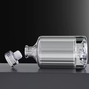 Venta al por mayor de lujo vacío 250ml 500ml 700ml 750ml litro <span class=keywords><strong>Gin</strong></span> vino Ron Vodka whisky licor botella de vidrio con tapa de vidrio - Product Image 2