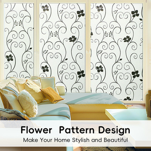 Elettricità statica per la casa pellicola decorativa per finestre in PVC soggiorno camera da letto Privacy pellicola di vetro con motivo a vite in bianco e nero - Product Image 4