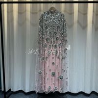 Abaya de Dubaï faite à la main, perlée, brodée de fleurs, style bohème, pour femmes musulmanes, nouvelle collection 2026, robe kaftan modeste pour l'Aïd et le Ramadan