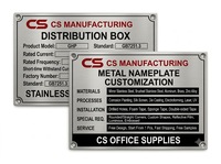 Plaque de données en acier inoxydable personnalisée de haute qualité, numéro de série gravé au laser pour machines industrielles