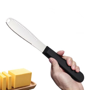 Wholesale Butter <b>Knife</b> Holes Cheese Dessert Stainless Steel Jam Cutlery Toast Wipe <b>Bread</b> Cutter Kitchen Tools - Product Image 1