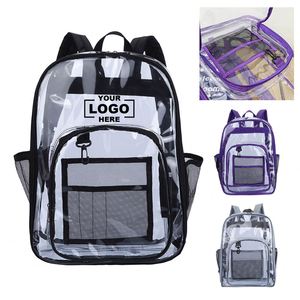 Wholesale Heavy Duty Transparent PVC <b>Backpack</b> Custom Logo Clear <b>Backpack</b> School Bag With Reinforced Strap - Product Image 1