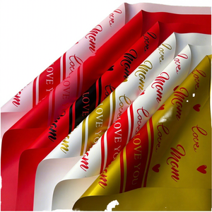 New Style Mom Waterproof Coated PE Single Side Flower Wrapping Paper for Mother's Day Designer