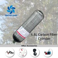 Réservoir de carbone haute pression certifié CE et DOT pour PCP, régulateur PCP avec étiquette personnalisée, réservoir d'air pour PCP