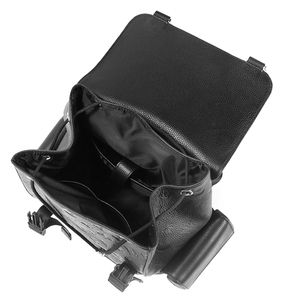 Men PU Leather <b>Backpack</b> <b>Large</b> Capacity Travel Laptop <b>Backpack</b> Embossed Casual Outdoor Daypack With Side Pockets - Product Image 4
