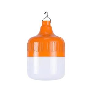 Ampoule LED rechargeable pour le camping, lanterne suspendue portable en plastique orange avec crochet, indice de protection IP65, rechargeable par USB - Product Image 1