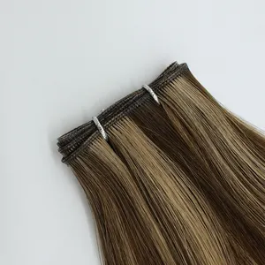 Handgebonden Inslag Human Hair Extensions Europese Geniale Inslag Dubbel Getekend Een Donor Hair Extensions