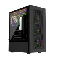 Boîtier PC de type ATX horizontal pour jeux sur ordinateur de bureau avec panneau latéral en verre trempé