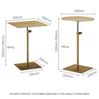 Table d'appoint carrée circulaire réglable de luxe moderne SPARKLELight, table basse en acier inoxydable