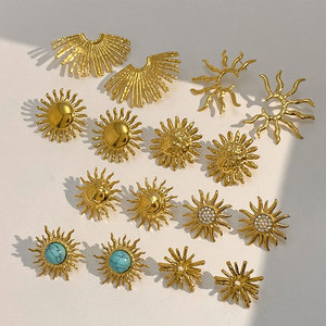 Pendientes de Zirconia con Piedras de Acero Inoxidable Chapados en Oro de 18k, Estilo Europeo y Americano, Joyería para Mujer - Product Image 5