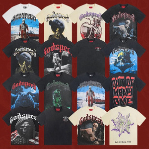 Camiseta Casual de Alta Calidad para Hombre, Estilo Vintage Y2K con Estampado Gráfico, Estilo Urbano, Corte Holgado, 100% Algodón - Product Image 1