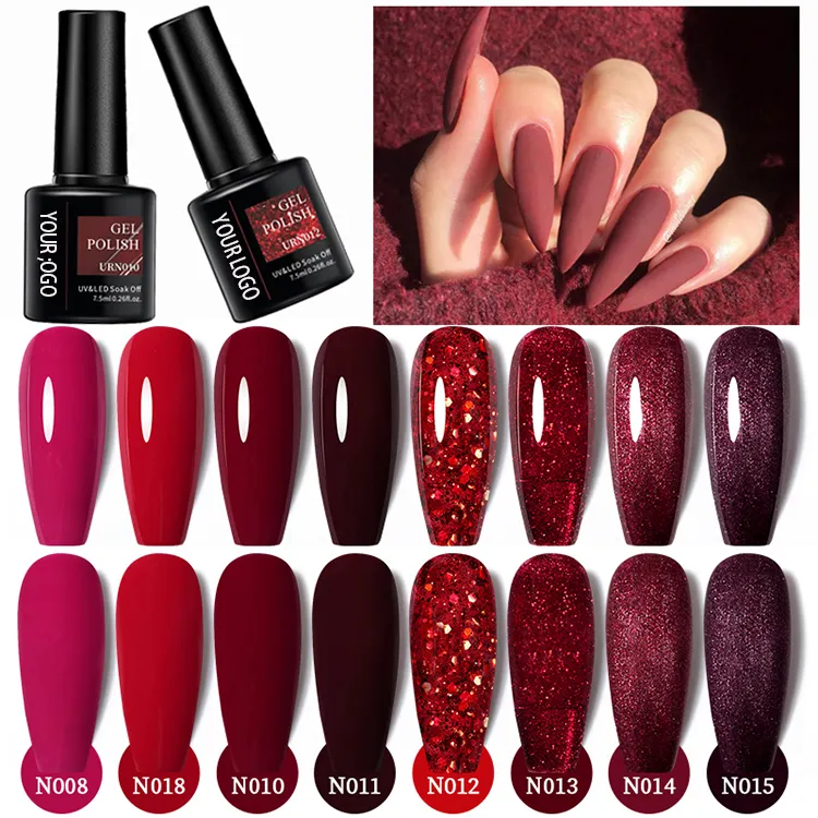 Produits pour ongles couleur vente en gros, 15 ml de vernis à ongles UV végétalien, étiquette personnalisée semi-permanente