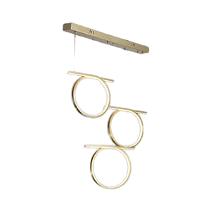 Hot bán vàng hiện đại LED ánh sáng mặt dây chuyền thay đổi độ sáng sắt kính đèn chùm trong nhà phòng khách nhà hàng <span class=keywords><strong>AC</strong></span> điện điều khiển từ xa - Product Image 1