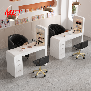 Conjunto de <span class=keywords><strong>Mesa</strong></span> y Silla para Manicura, Diseño Moderno y Sencillo, <span class=keywords><strong>Mesa</strong></span> Doble de Mármol, Silla de Salón de Belleza, <span class=keywords><strong>Mesa</strong></span> Doble para Manicura - Product Image 5