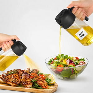 Dispensador de Aceite y Especias 2 en 1 para Camping, Recipiente de Vidrio Calentable e Impermeable de 16oz para Cocina, Barbacoa y Ensaladas - Product Image 1