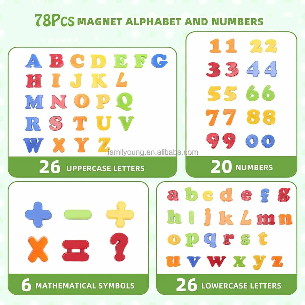 Coogam 78-teiliges Magnetisches Buchstaben & Zahlen Set | Bunte ABC-Magnete Für Kühlschrank, Inkl. Eimer | Lernspielzeug Für Kinder, Vorschule & Rechtschreibung