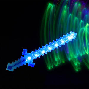 Led Light Up Pixel Schwerter Neue 54CM bunte LED-Licht Kunststoff Kristall Säbel Pixel Schwert Spielzeug für Jungen Mosaik Trend Geschenke - Product Image 4