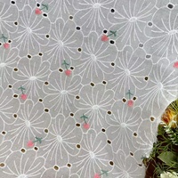 Tissu en dentelle florale brodée multicolore 100 % coton épais pour robes de garçons - Vente en gros directe d'usine