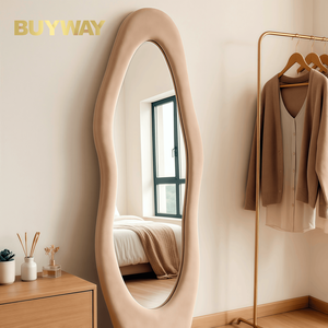 <span class=keywords><strong>Miroir</strong></span> mural irrégulier pleine longueur, grand format, sur pied, décoratif, moderne, ondulé, pour le corps entier - Product Image 1