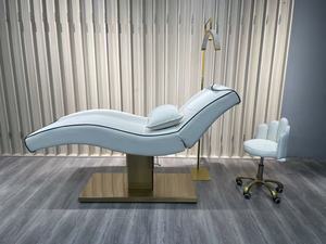 Lit d'extension de cils ergonomique de luxe à design incurvé réglable en cuir synthétique premium pour salons de beauté et spas - Product Image 5