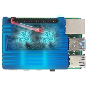 适用于 <span class=keywords><strong>Raspberry</strong></span> <span class=keywords><strong>Pi</strong></span> <span class=keywords><strong>4</strong></span> 第 B 代的双风扇冷却铝制保护壳 - Product Image 4